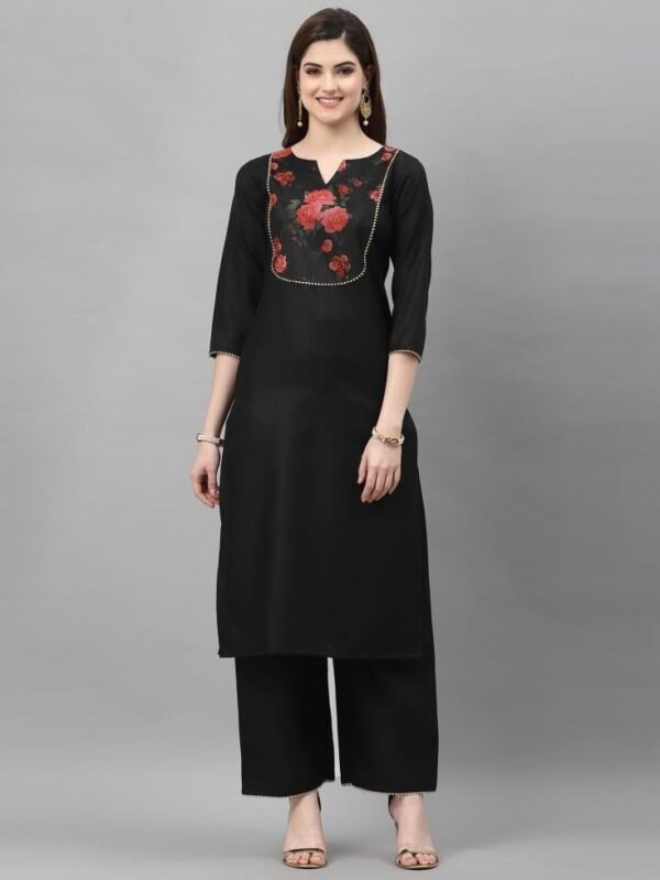 Black Kurti with Pant And Dupatta - Image 5