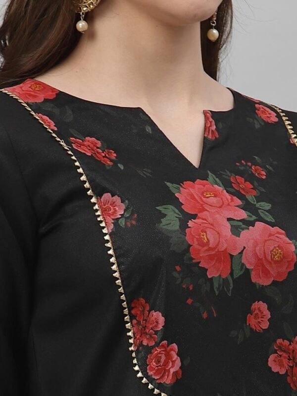 Black Kurti with Pant And Dupatta - Image 6