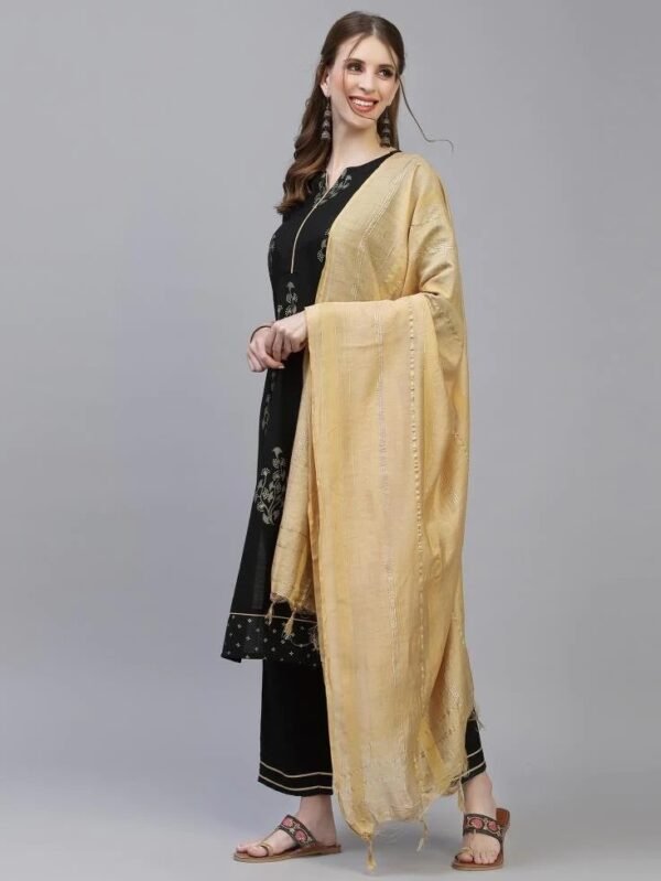 Black Kurti with Pant And Dupatta - Image 3