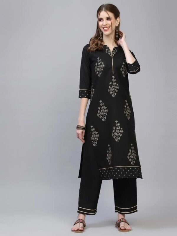 Black Kurti with Pant And Dupatta - Image 5