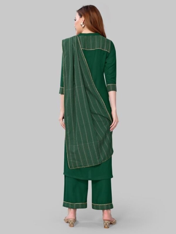 Green Khadi printed Kurti with Pant And Dupatta - Image 4