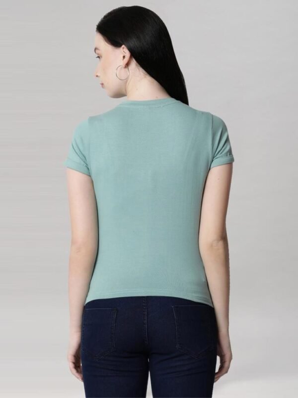 Dusty Green Coloured Cotton Blend Printed Top - Image 4