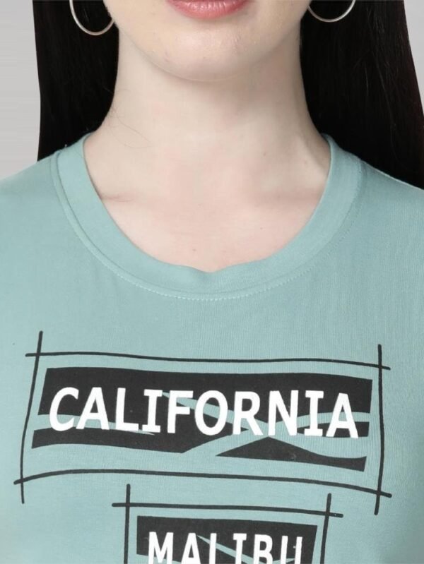 Dusty Green Coloured Cotton Blend Printed Top - Image 6