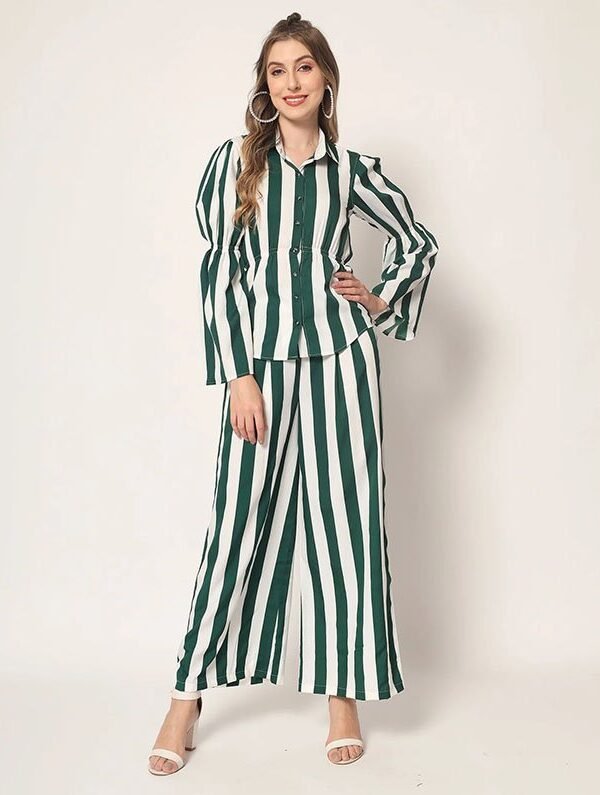 Teal and White Printed Co-ords Set - X-Large