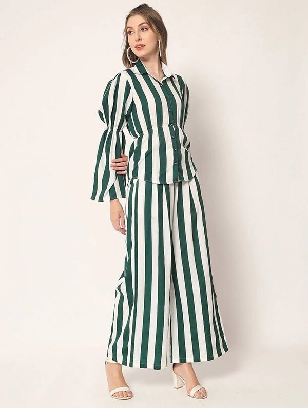 Teal and White Printed Co-ords Set - Image 4