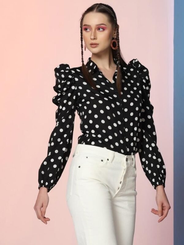 Black Printed Top - Large